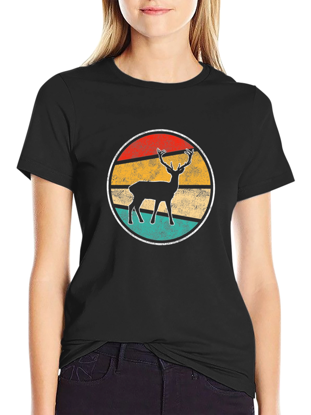 Retro Deer Graphic Tee - Nature Inspired T-Shirt