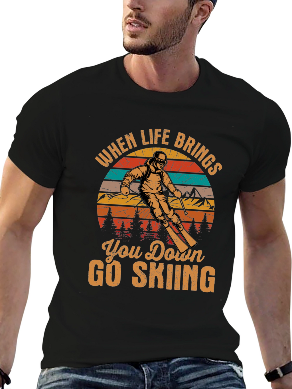 When Life Brings You Down Go Skiing T-Shirt