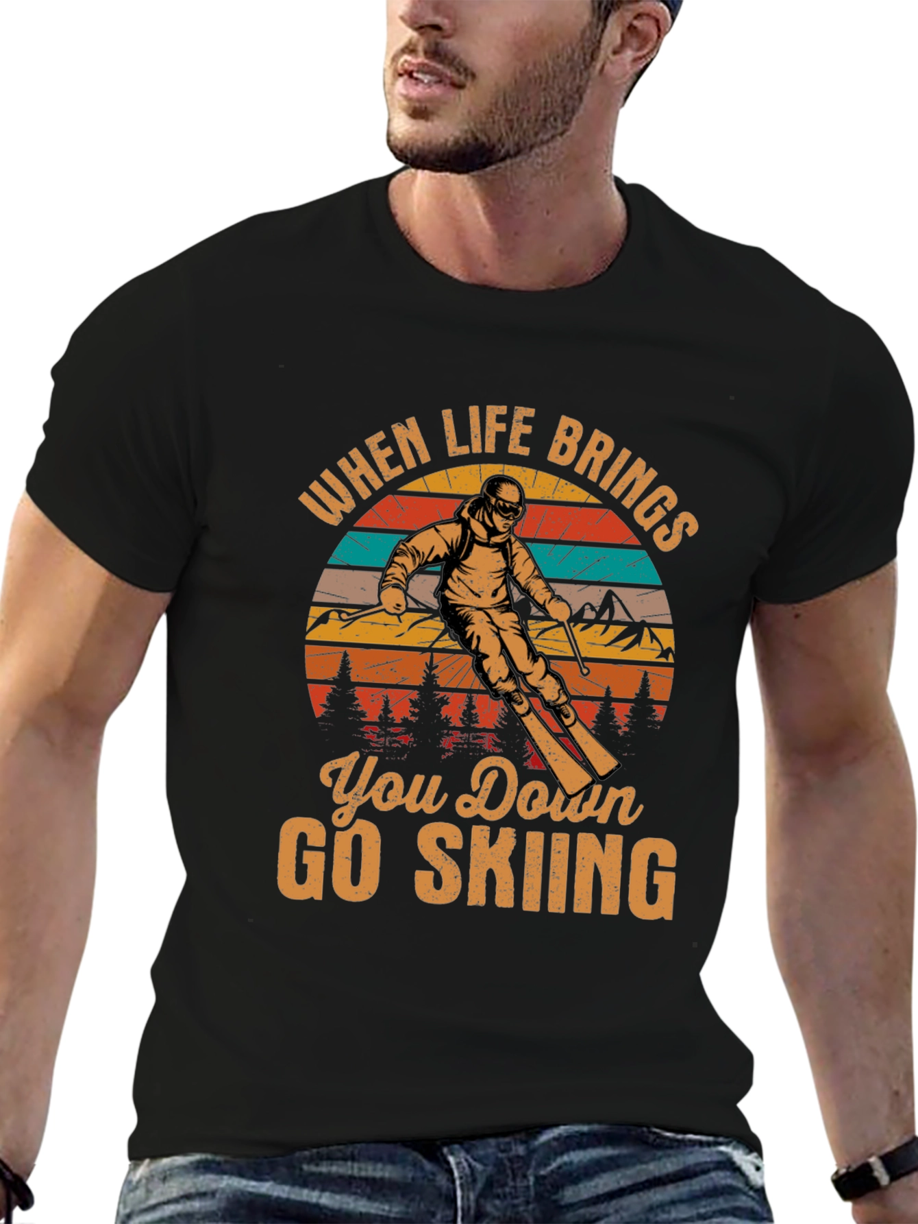 When Life Brings You Down Go Skiing T-Shirt