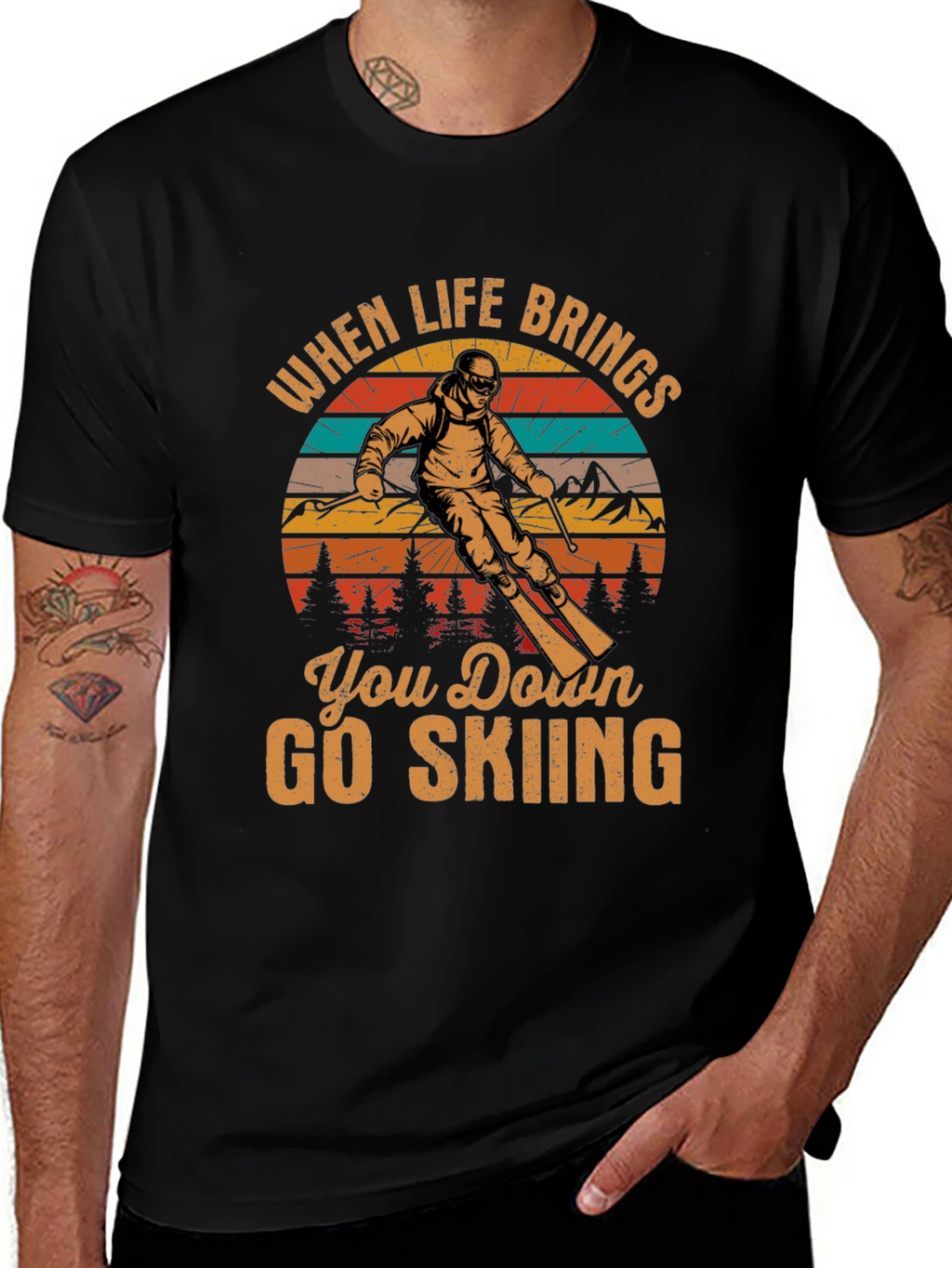 When Life Brings You Down Go Skiing T-Shirt