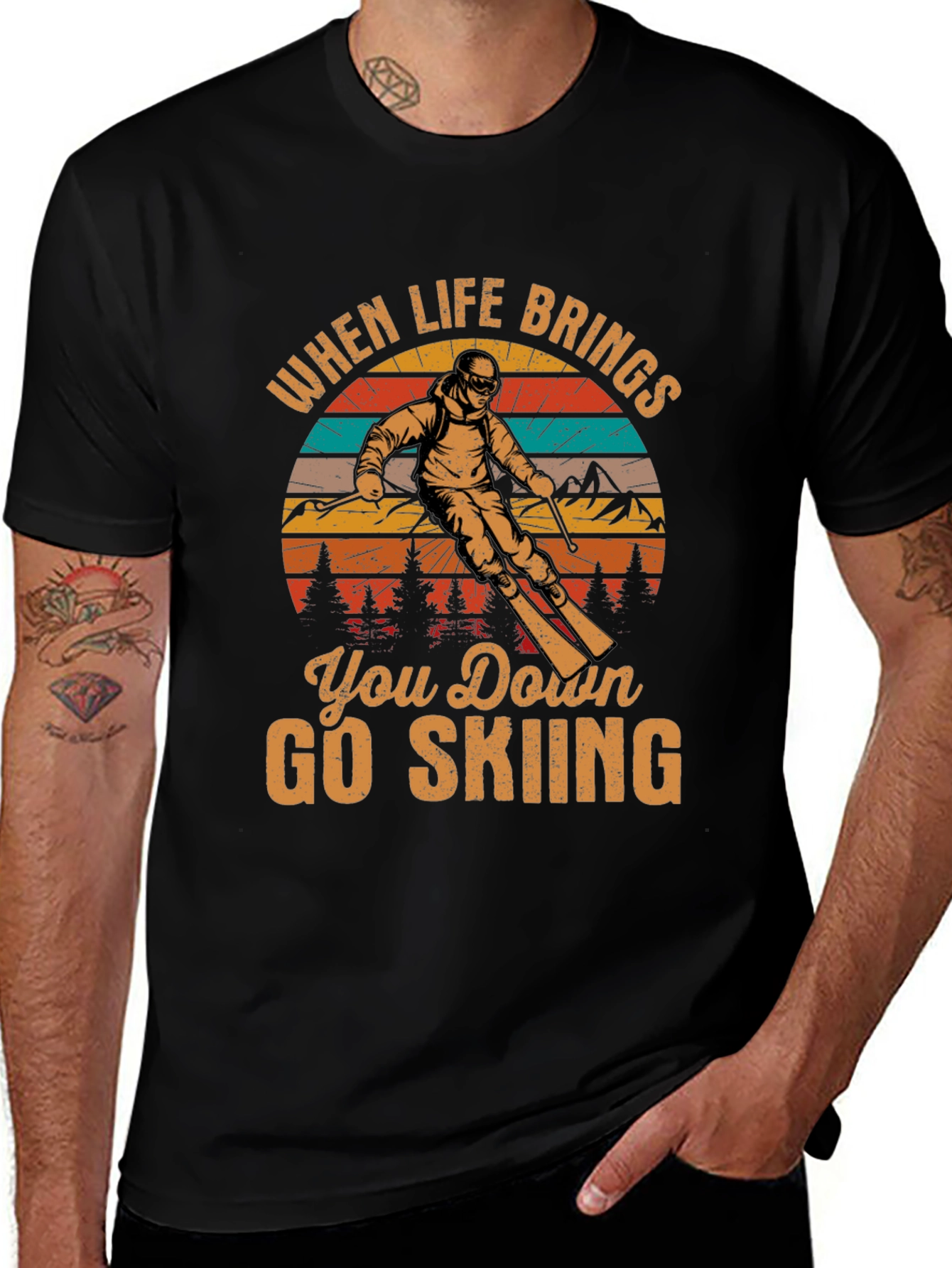 When Life Brings You Down Go Skiing T-Shirt