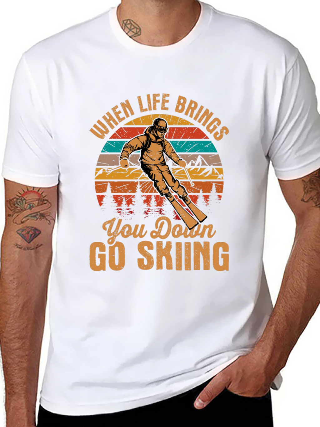 When Life Brings You Down Go Skiing T-Shirt