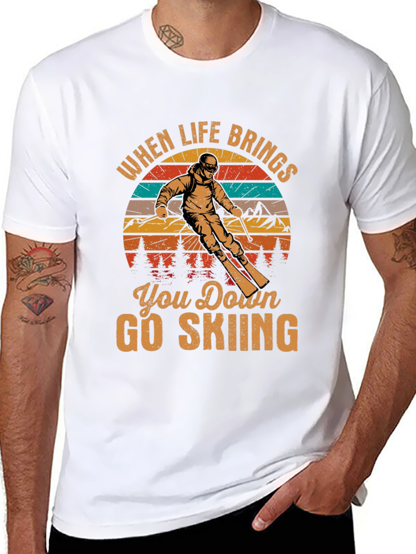 When Life Brings You Down Go Skiing T-Shirt