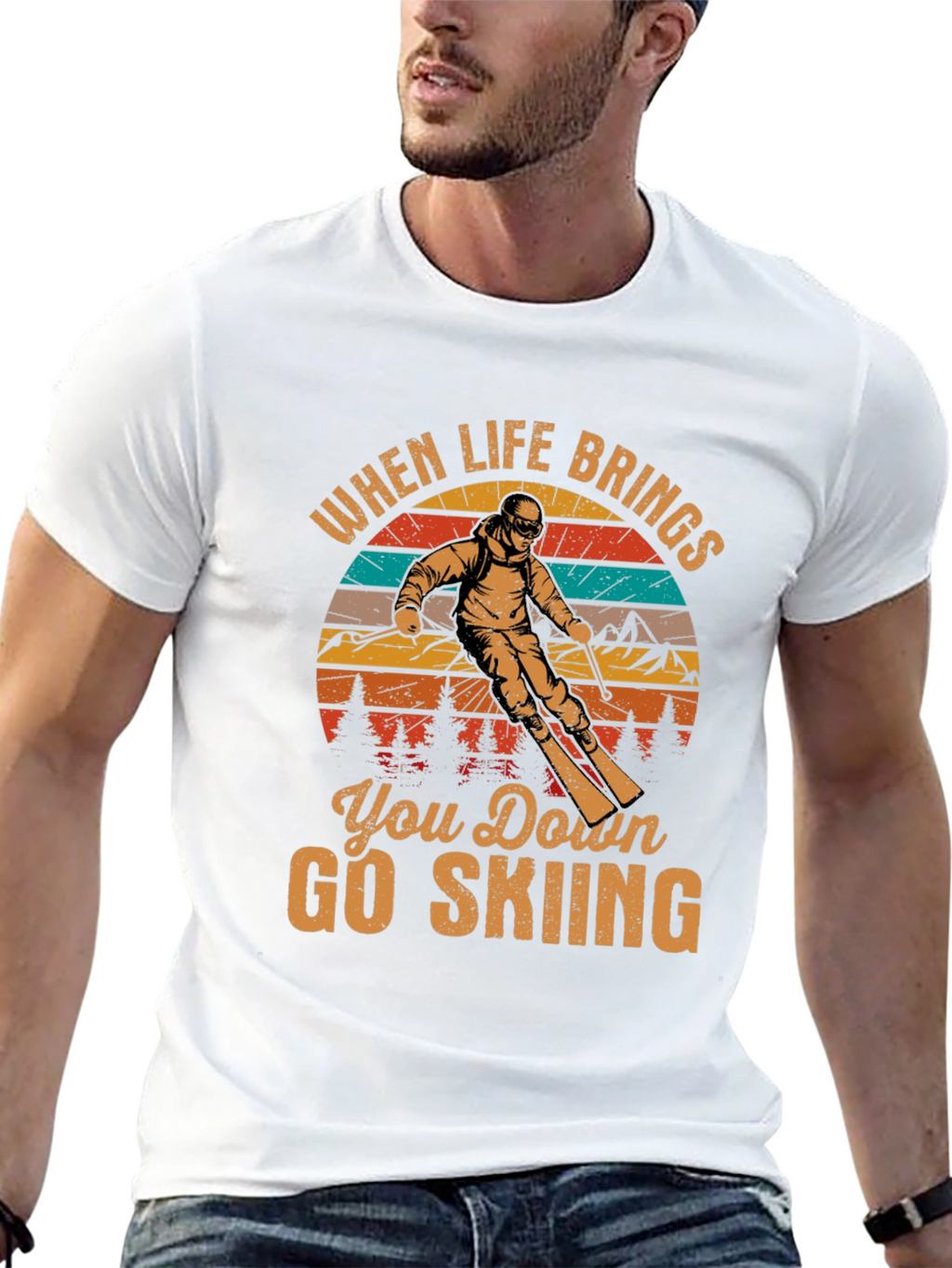 When Life Brings You Down Go Skiing T-Shirt