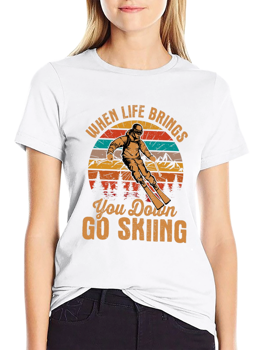 When Life Brings You Down Go Skiing T-Shirt