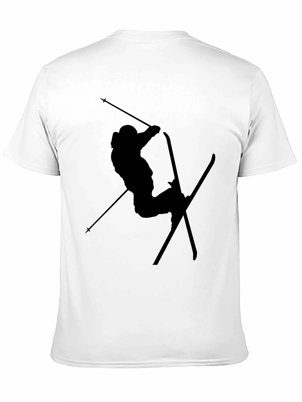 Black Skiing Silhouette Graphic T-Shirt
