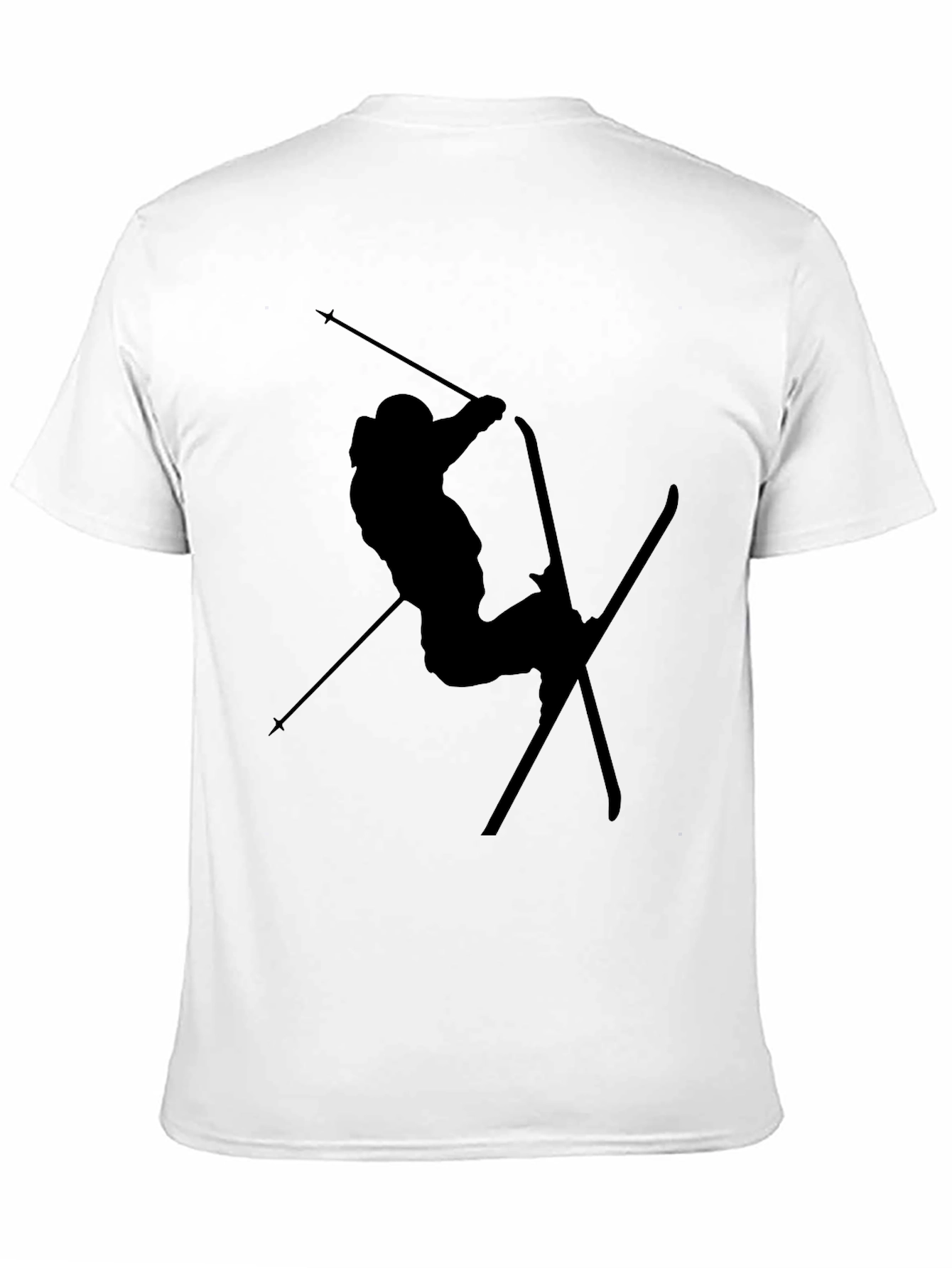 Black Skiing Silhouette Graphic T-Shirt