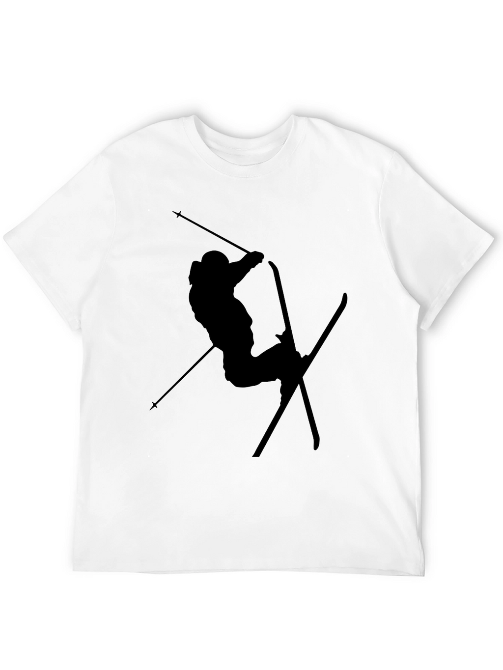 Black Skiing Silhouette Graphic T-Shirt