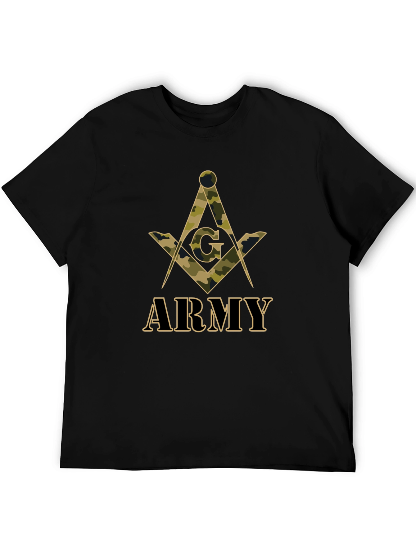 Army Masonic T-Shirt - Camo Symbol Design