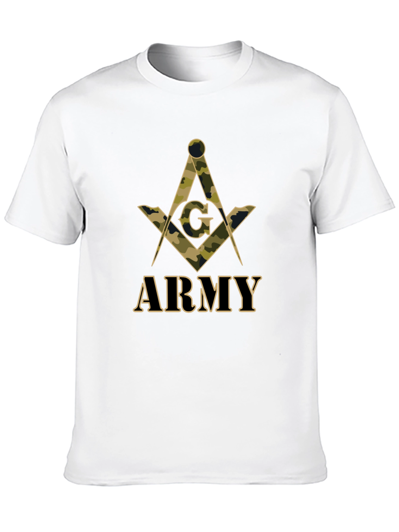 Army Masonic T-Shirt - Camo Symbol Design