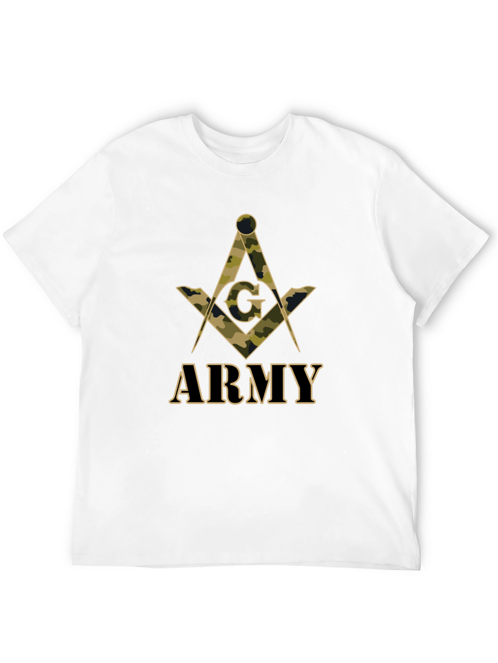 Army Masonic T-Shirt - Camo Symbol Design