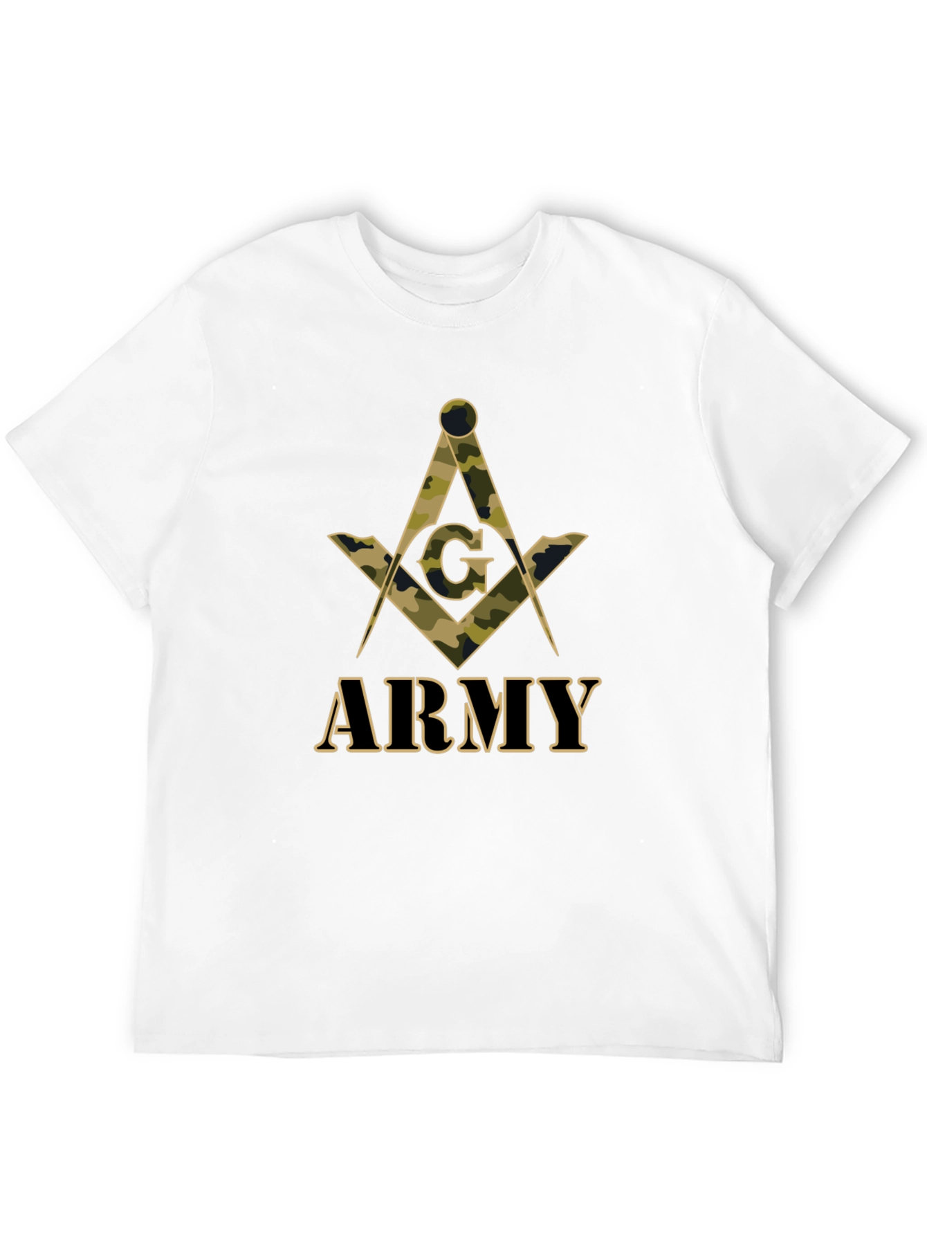 Army Masonic T-Shirt - Camo Symbol Design