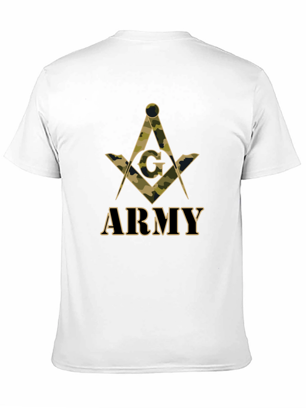Army Masonic T-Shirt - Camo Symbol Design