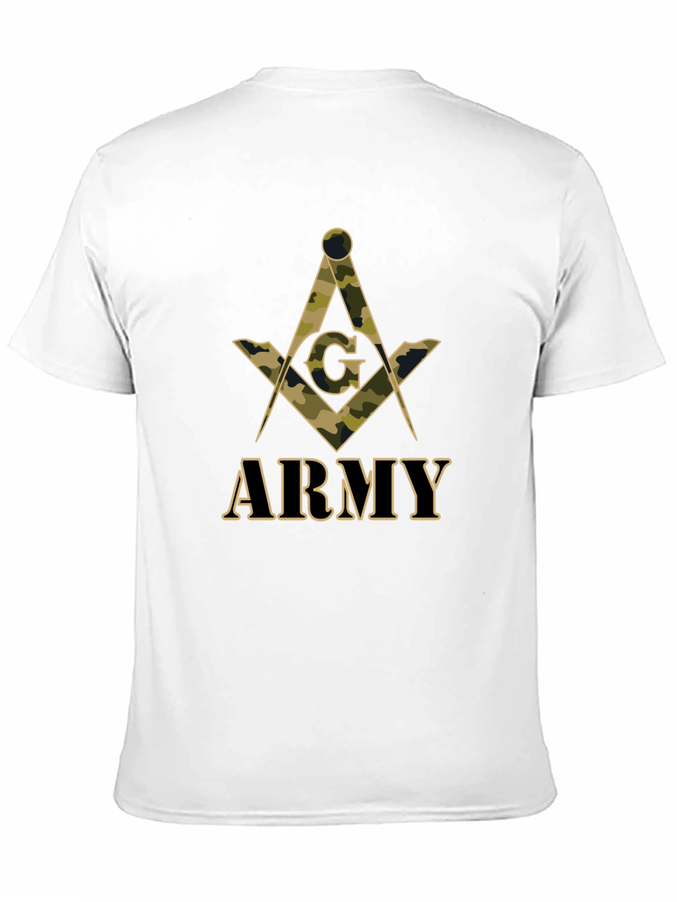 Army Masonic T-Shirt - Camo Symbol Design