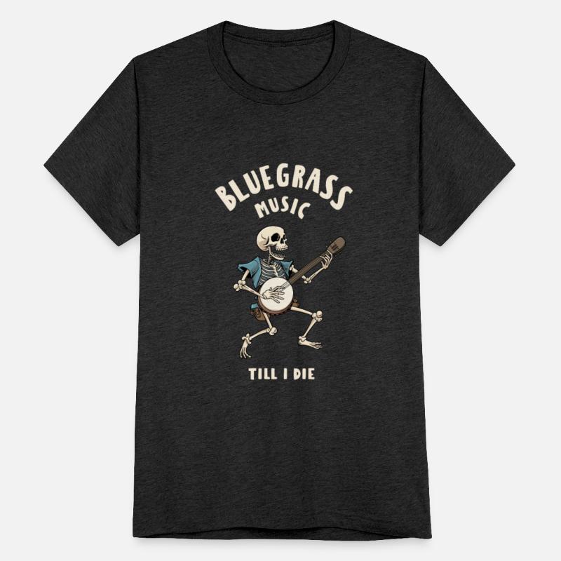 Skeleton with Banjo Design for Bluegrass Concert