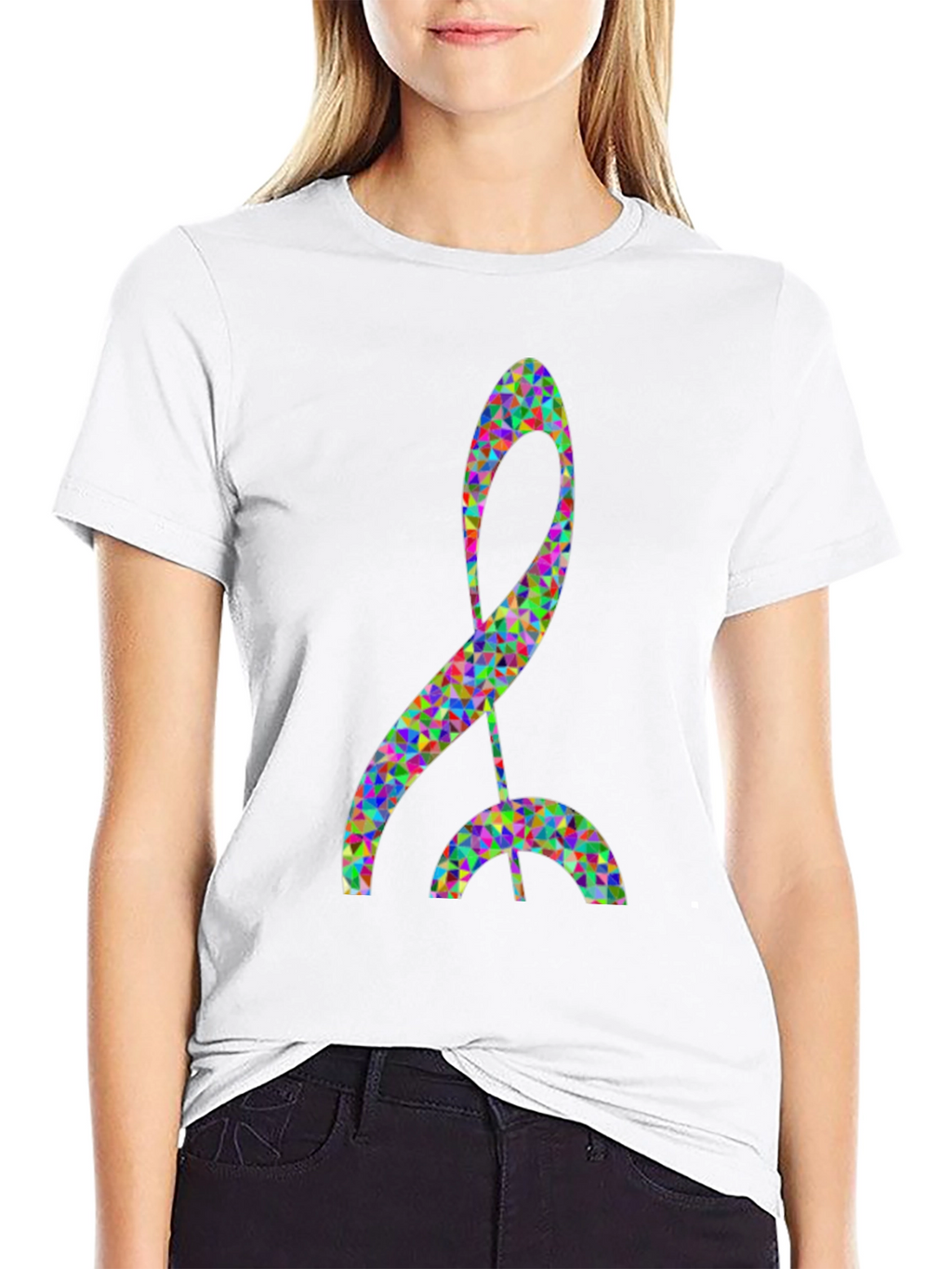 Abstract Art Graphic Tee - Black Cotton Blend T-Shirt