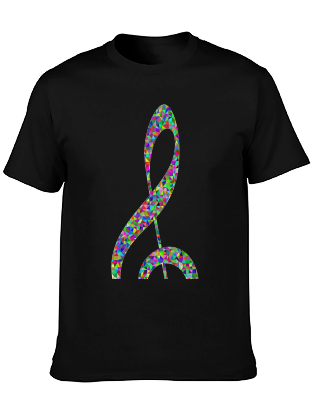 Abstract Art Graphic Tee - Black Cotton Blend T-Shirt