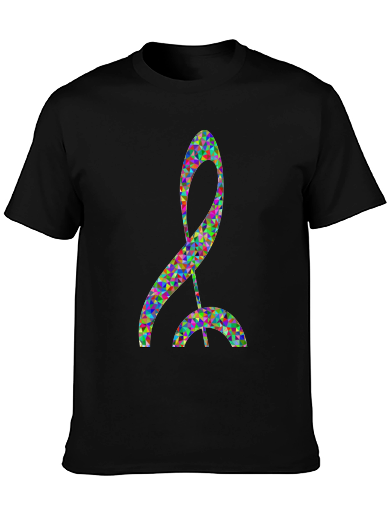 Abstract Art Graphic Tee - Black Cotton Blend T-Shirt
