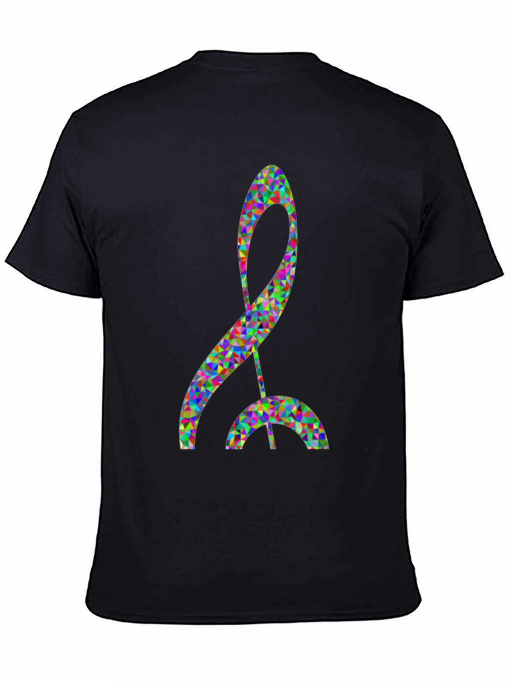 Abstract Art Graphic Tee - Black Cotton Blend T-Shirt