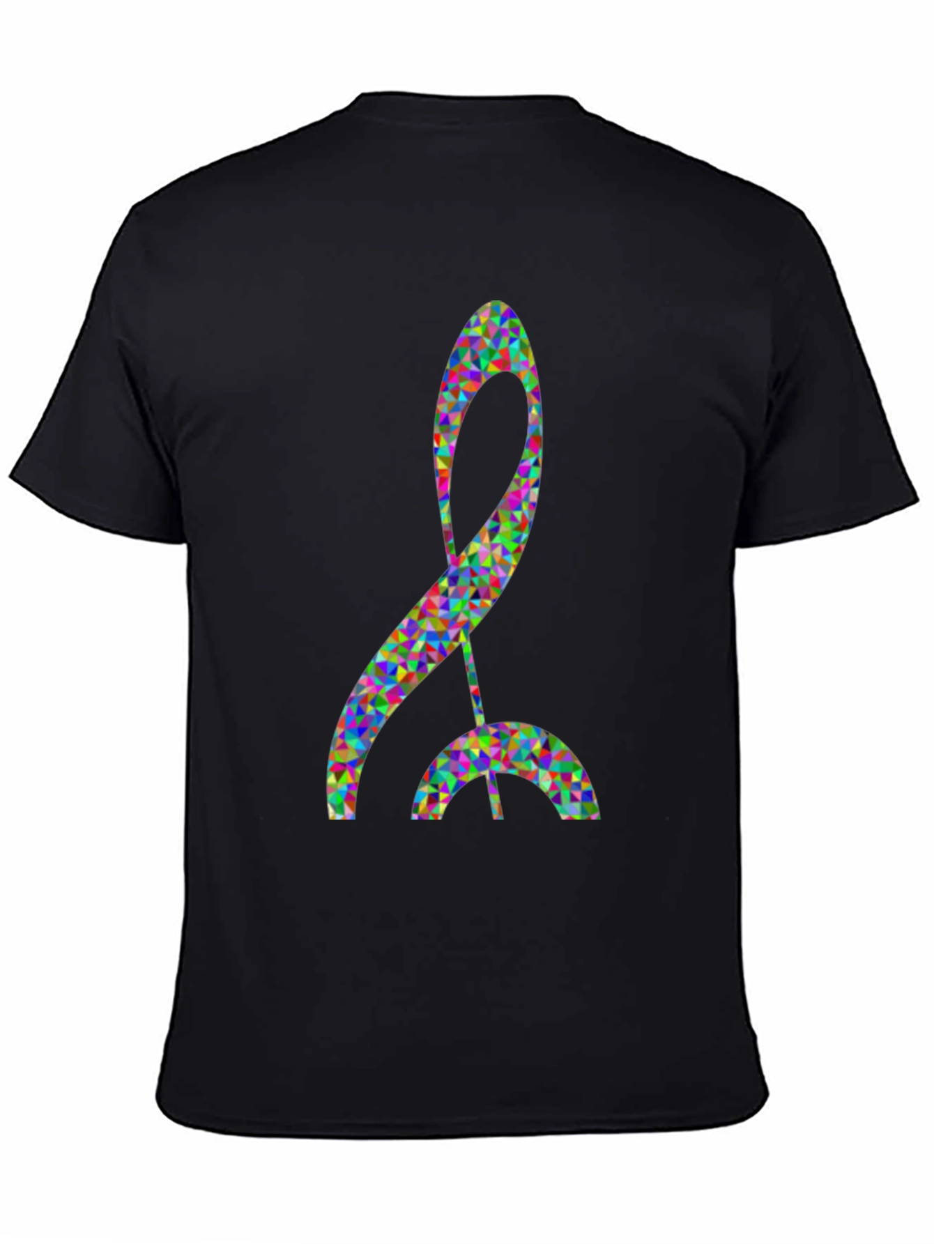 Abstract Art Graphic Tee - Black Cotton Blend T-Shirt