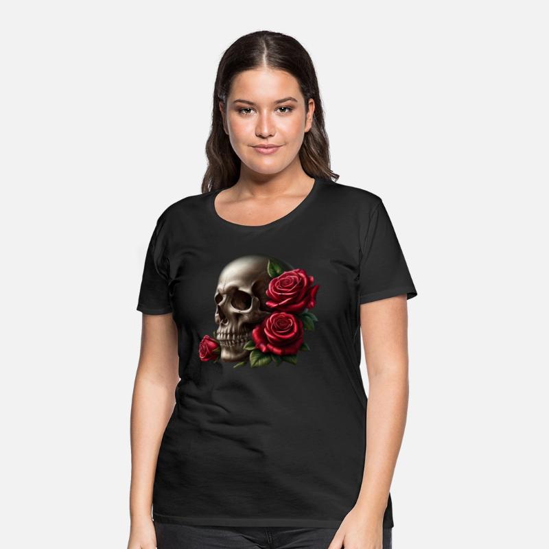 Skull and Red Roses