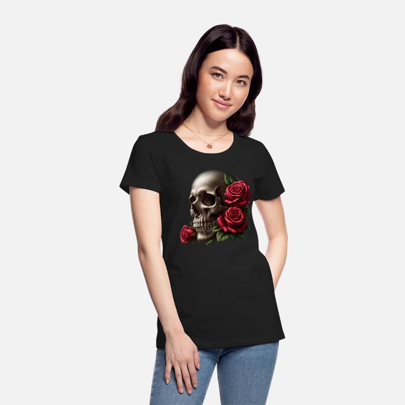 Skull and Red Roses
