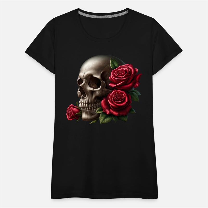 Skull and Red Roses