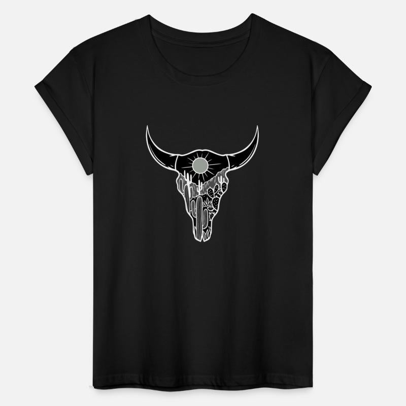 skull cow,cowboy, vintage, retro, sunset
