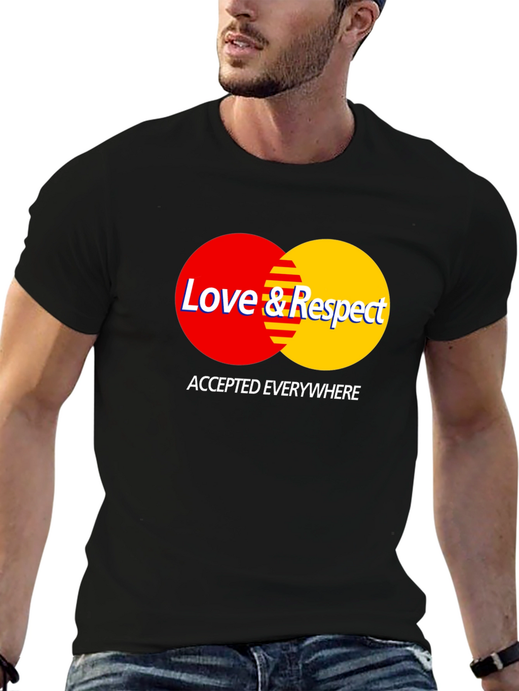 Love & Respect T-Shirt - Black Crew Neck