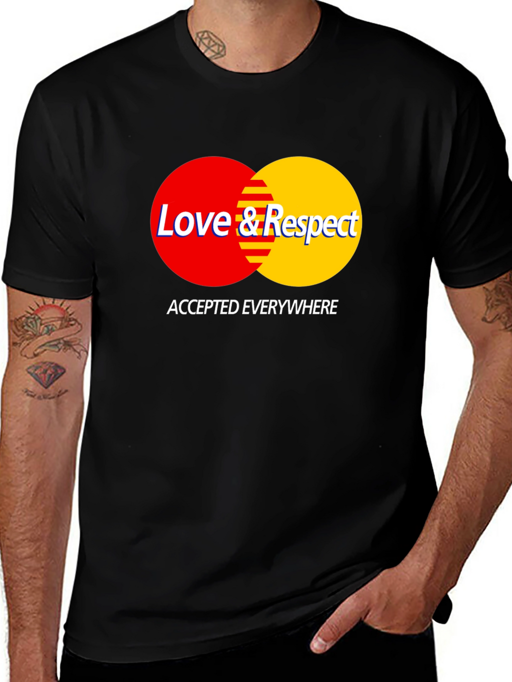 Love & Respect T-Shirt - Black Crew Neck