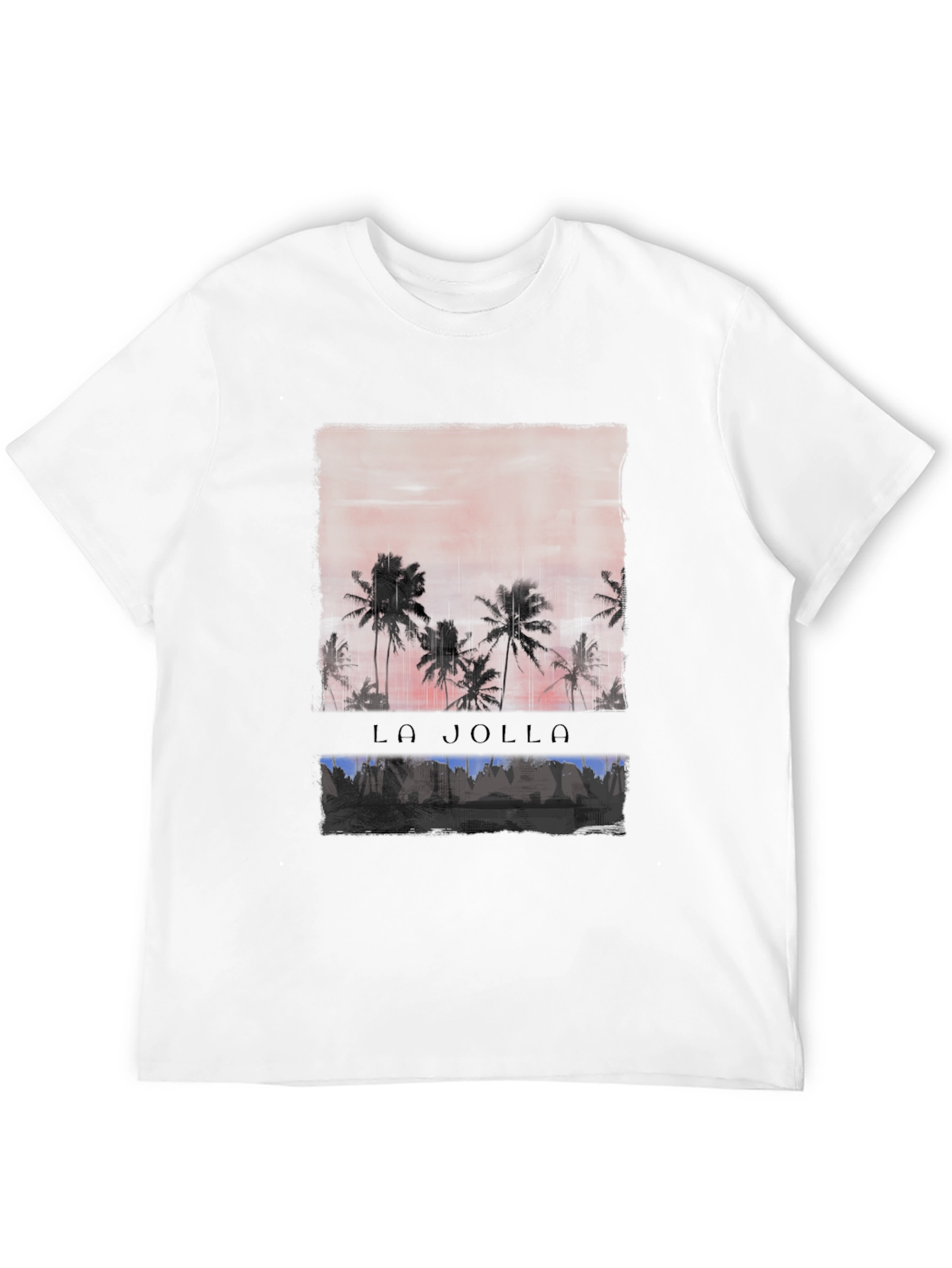 La Jolla Palm Tree Sunset Graphic Tee - Black