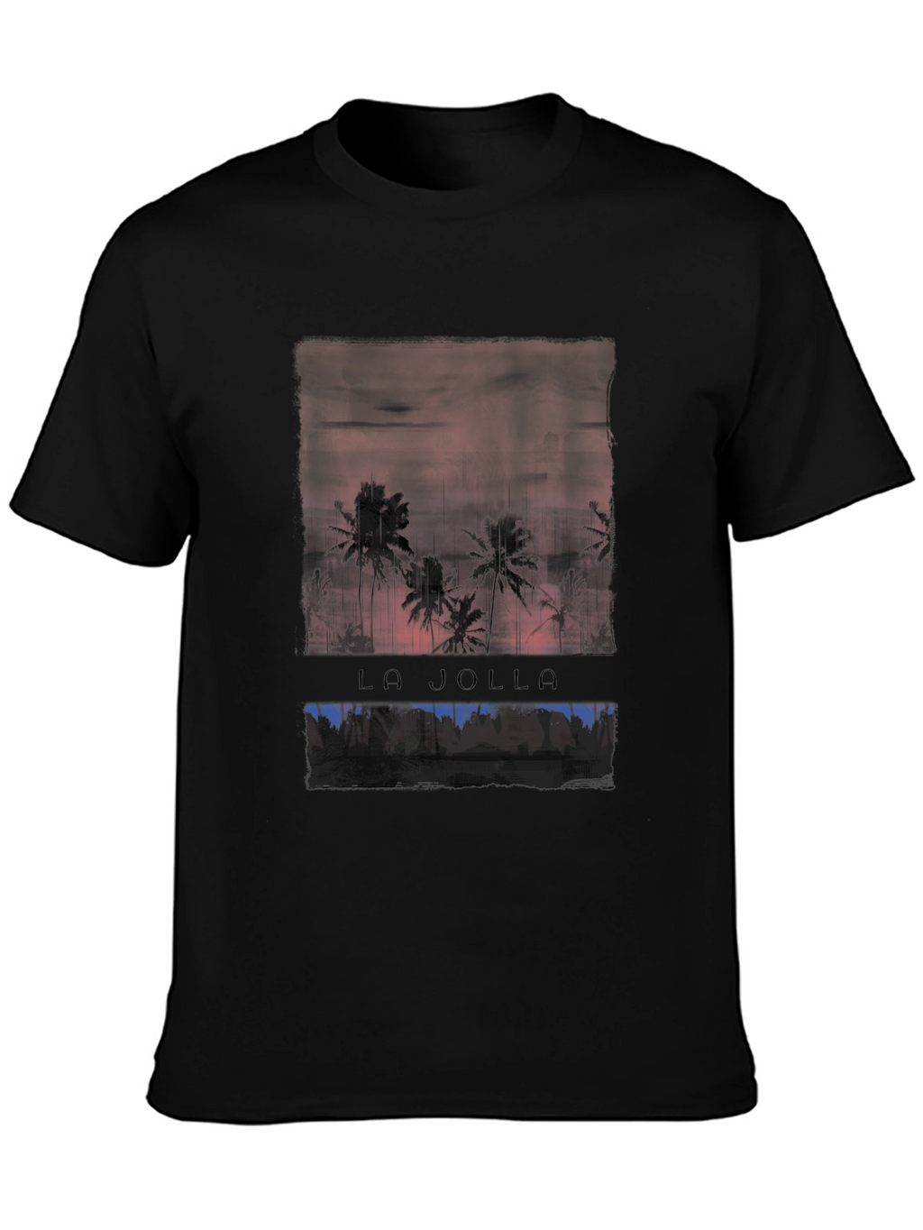 La Jolla Palm Tree Sunset Graphic Tee - Black