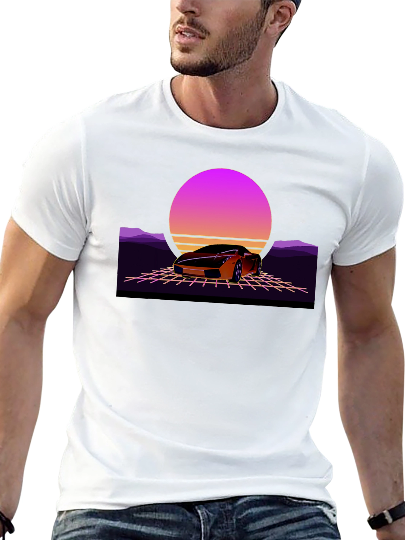 Retro Car T-Shirt - Synthwave Design