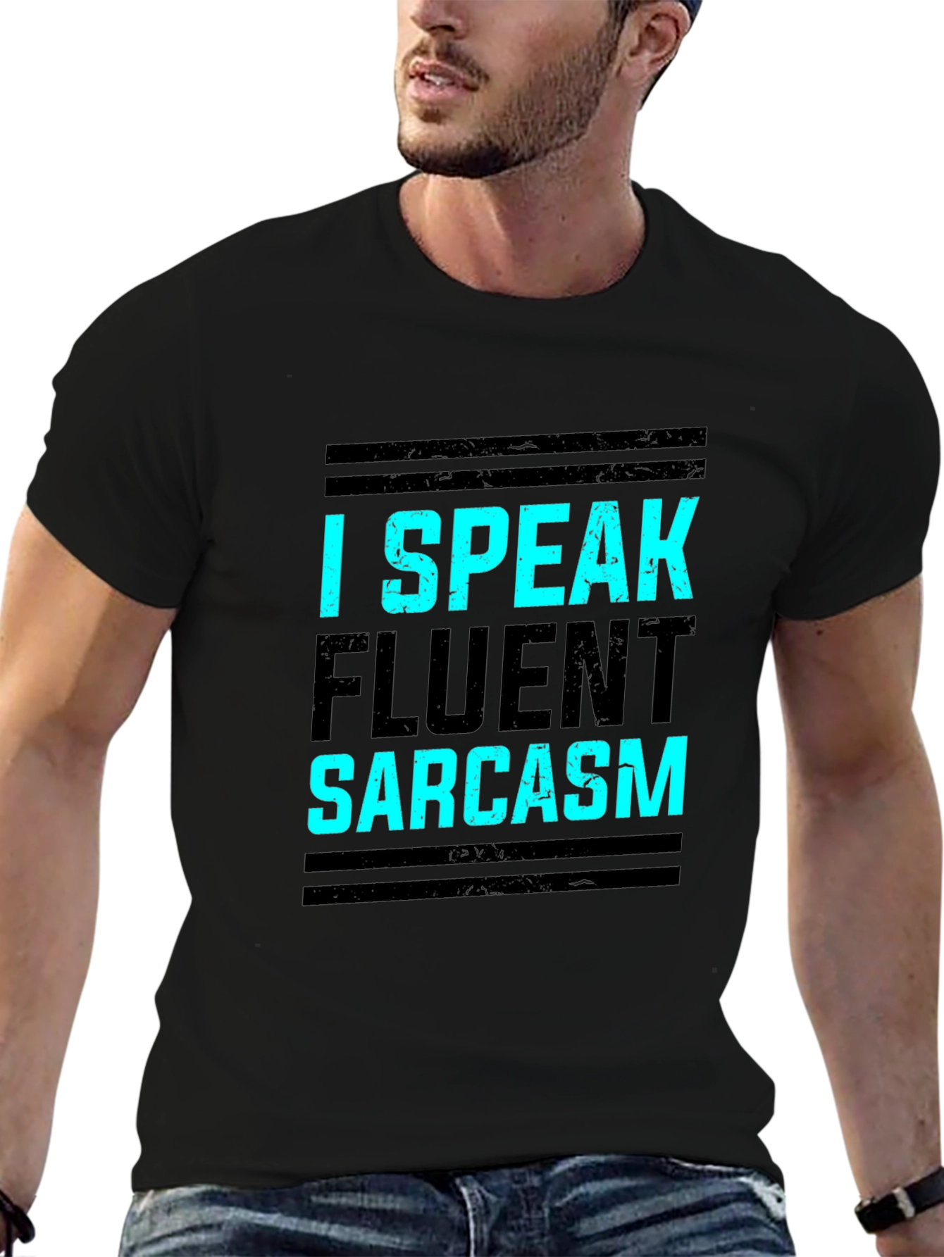 I Speak Fluent Sarcasm Black Graphic Tee