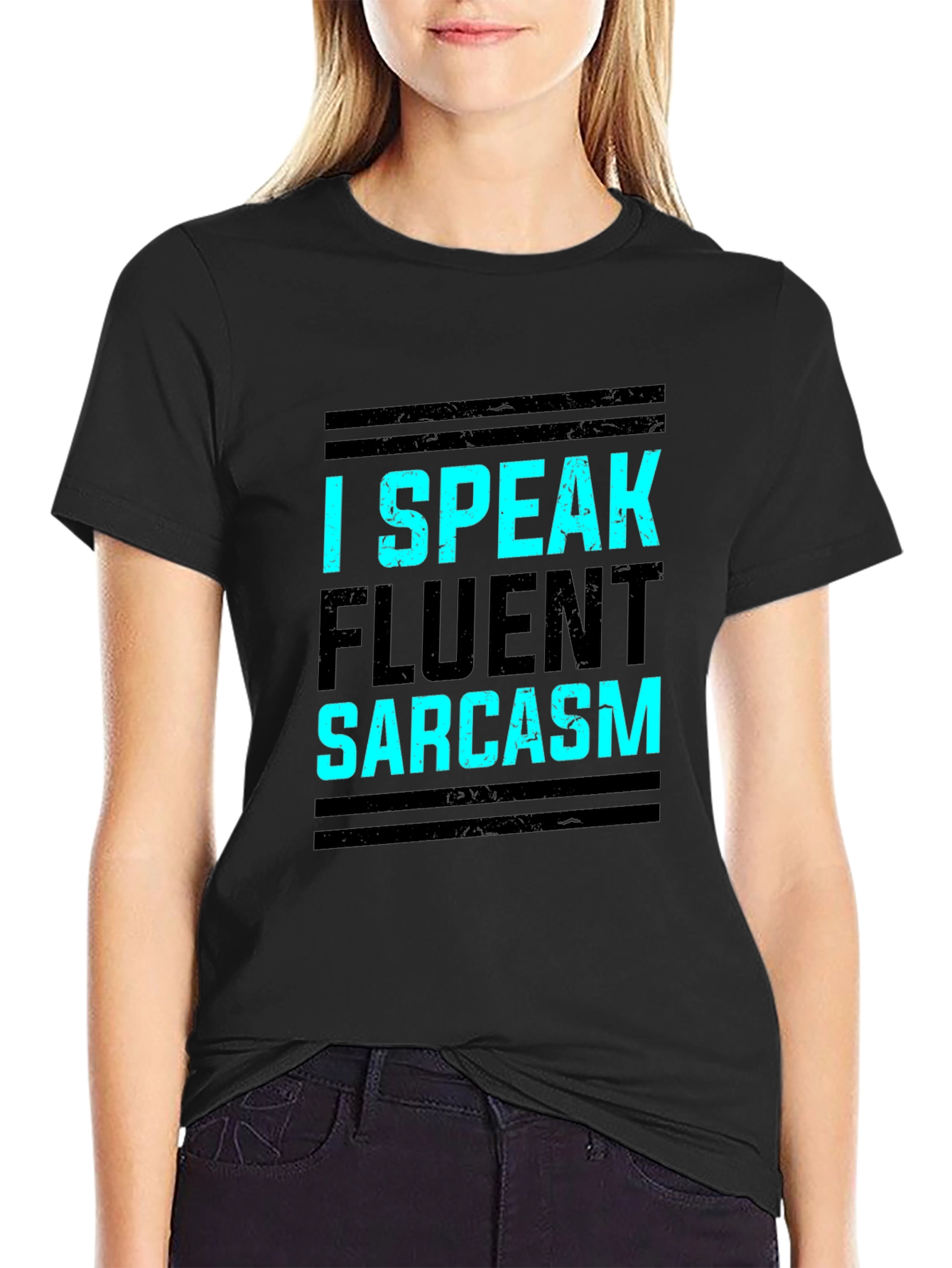I Speak Fluent Sarcasm Black Graphic Tee