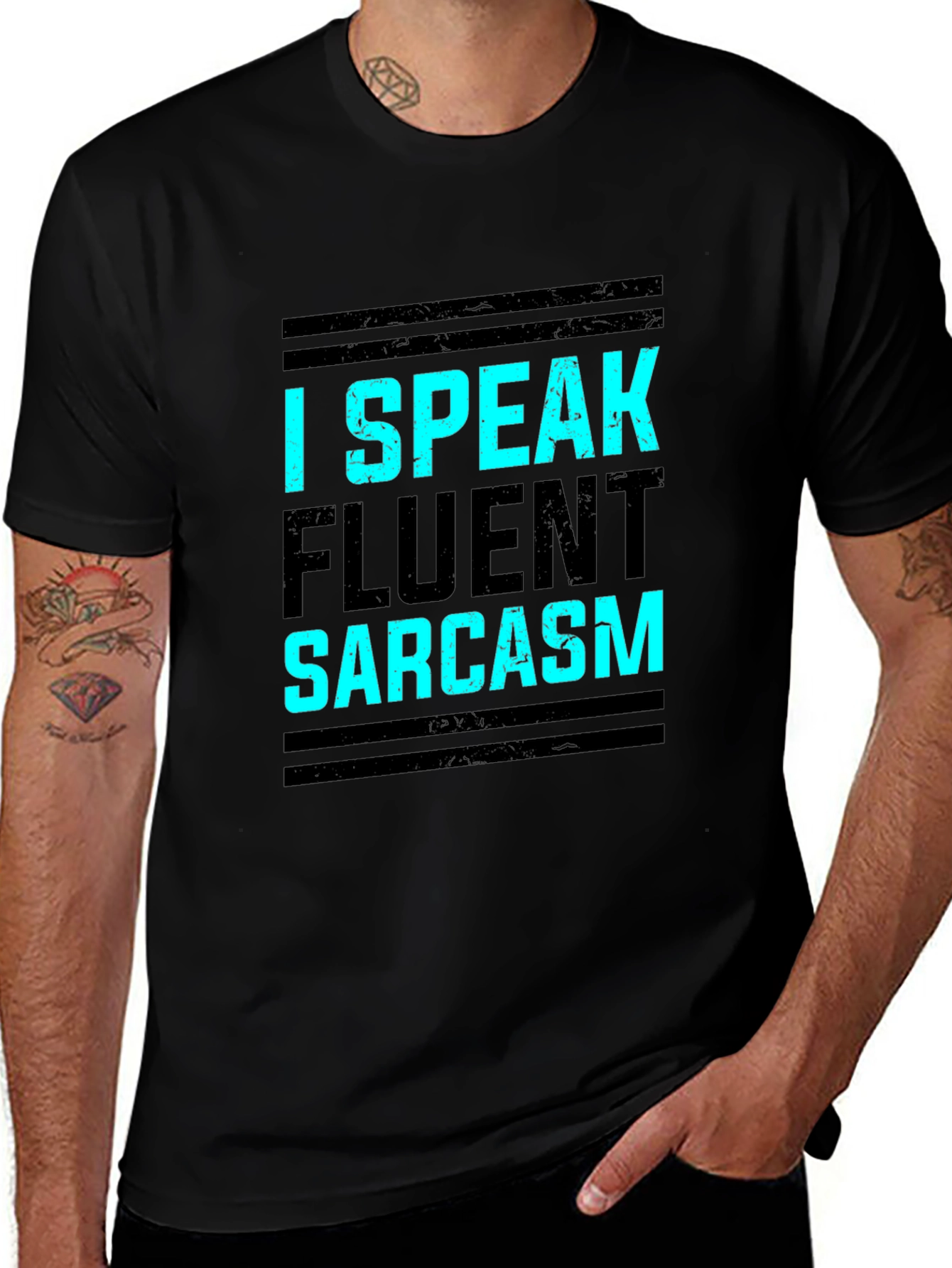 I Speak Fluent Sarcasm Black Graphic Tee