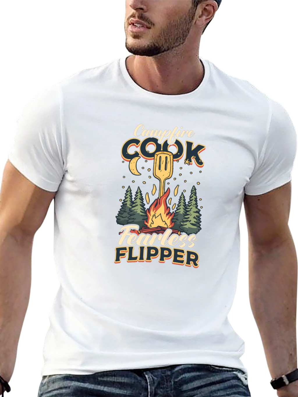 Campfire Cook T-Shirt: Fearless Flipper
