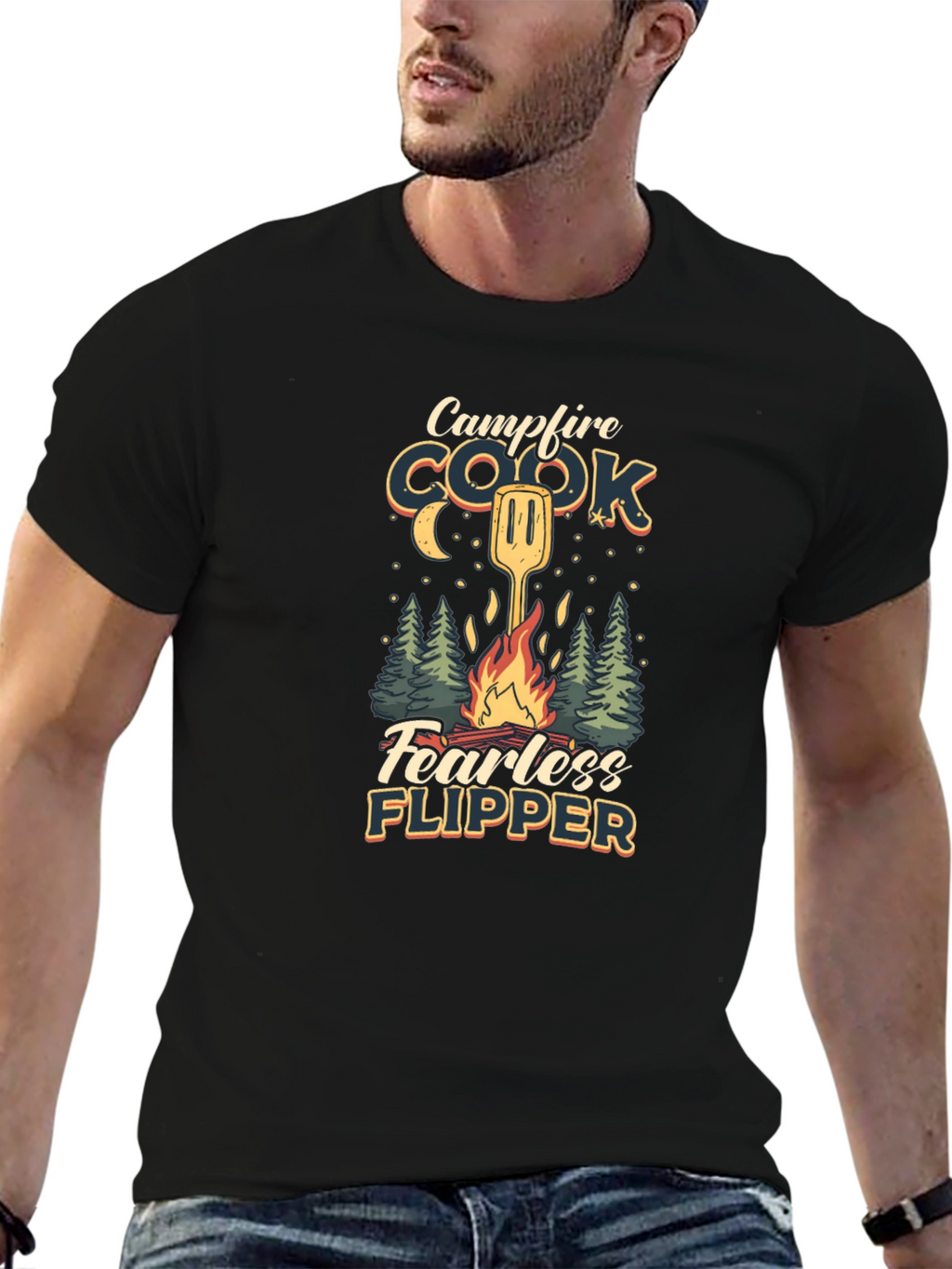 Campfire Cook T-Shirt: Fearless Flipper