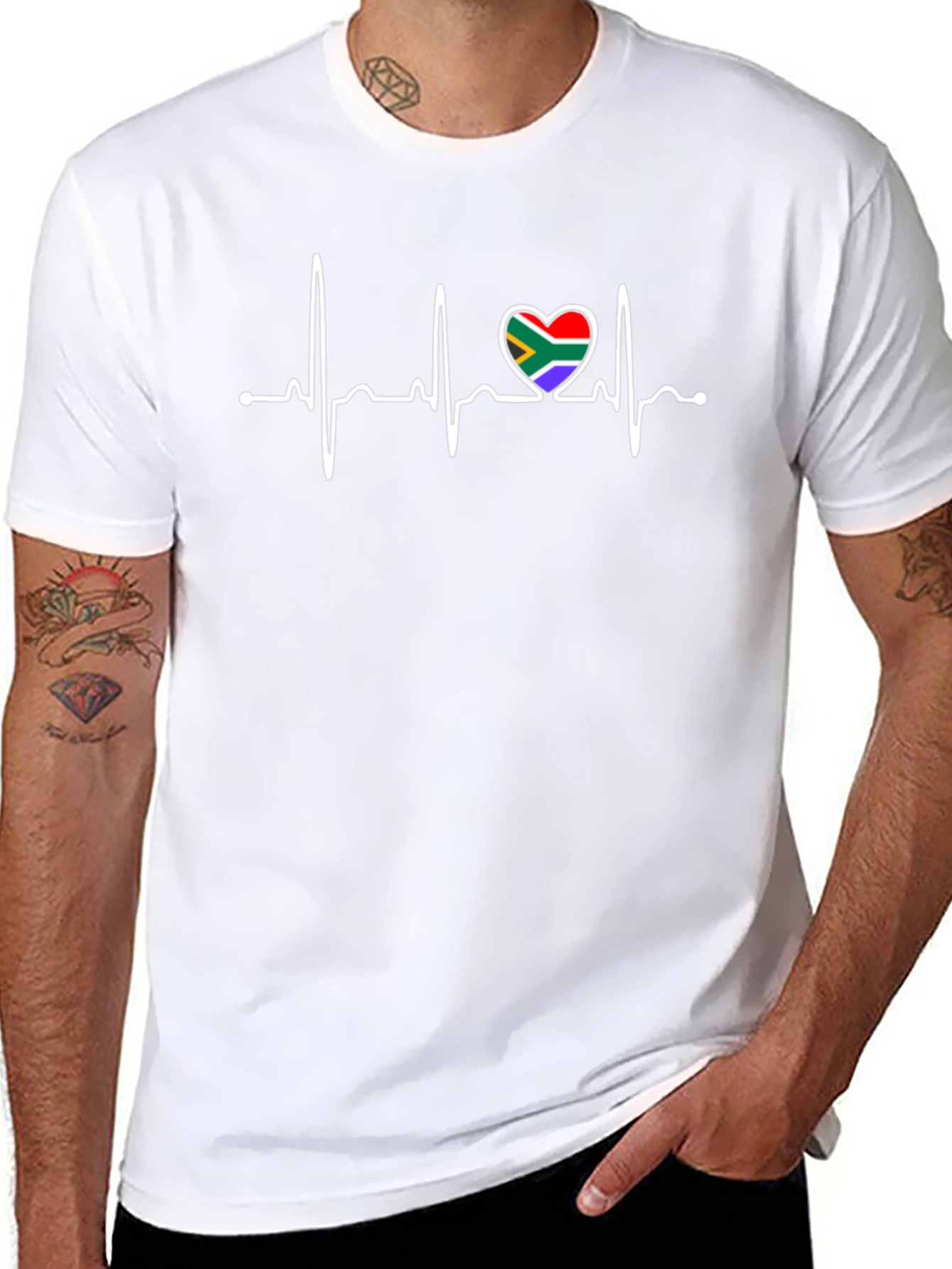South Africa Heartbeat T-Shirt - Black