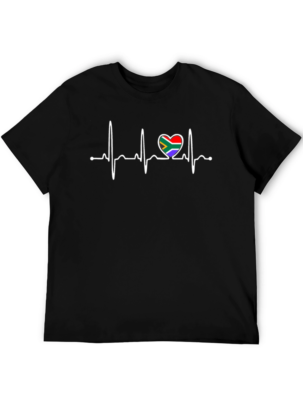 South Africa Heartbeat T-Shirt - Black