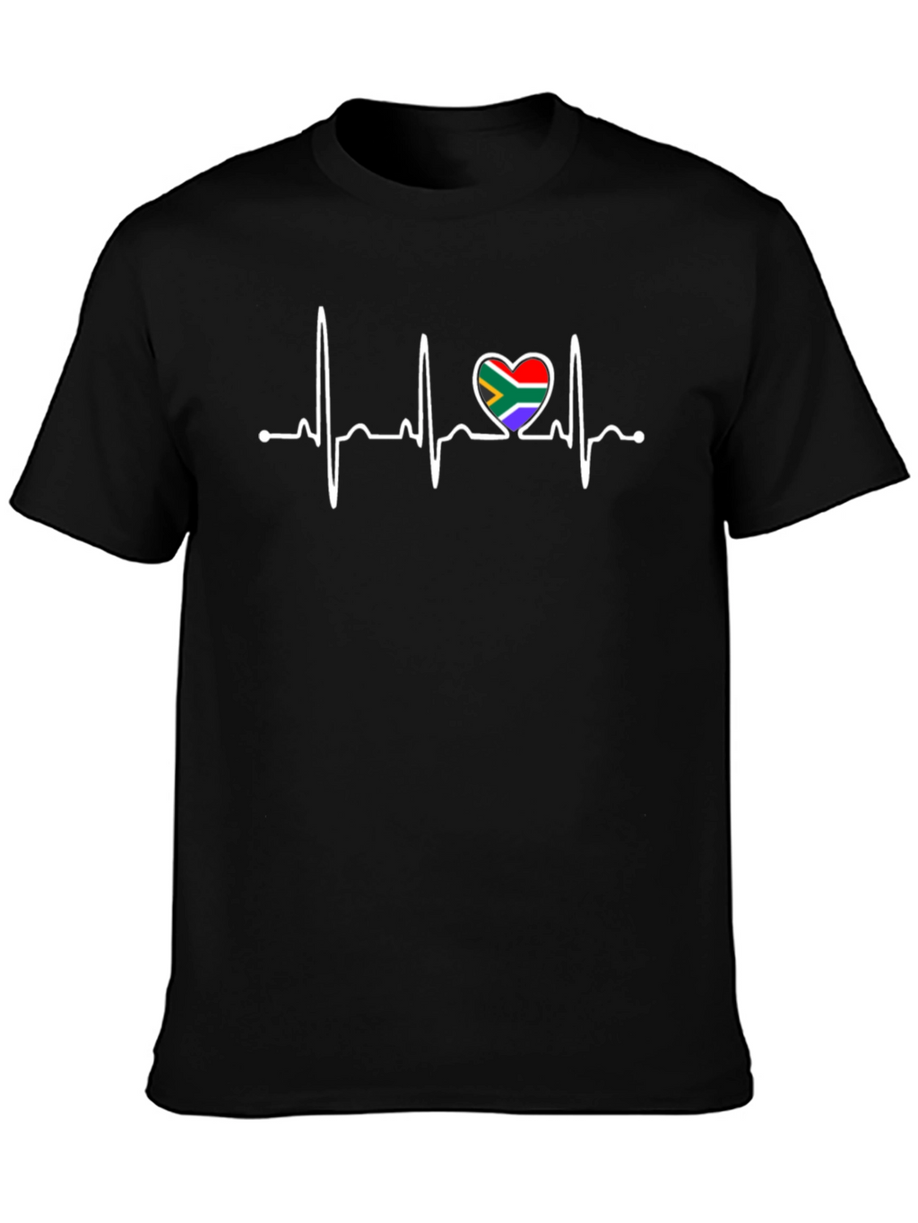 South Africa Heartbeat T-Shirt - Black
