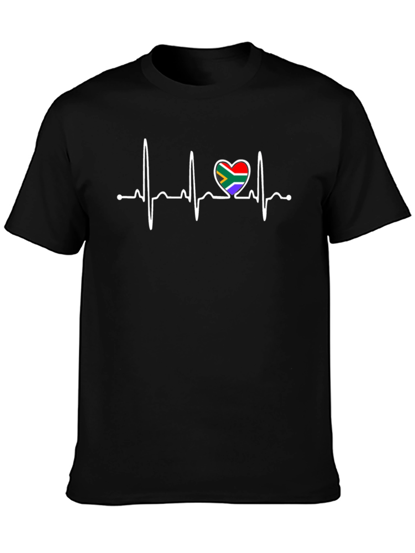South Africa Heartbeat T-Shirt - Black