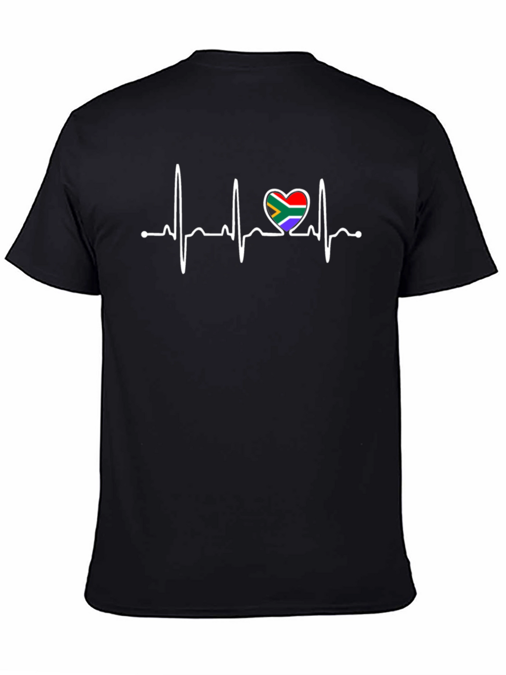 South Africa Heartbeat T-Shirt - Black