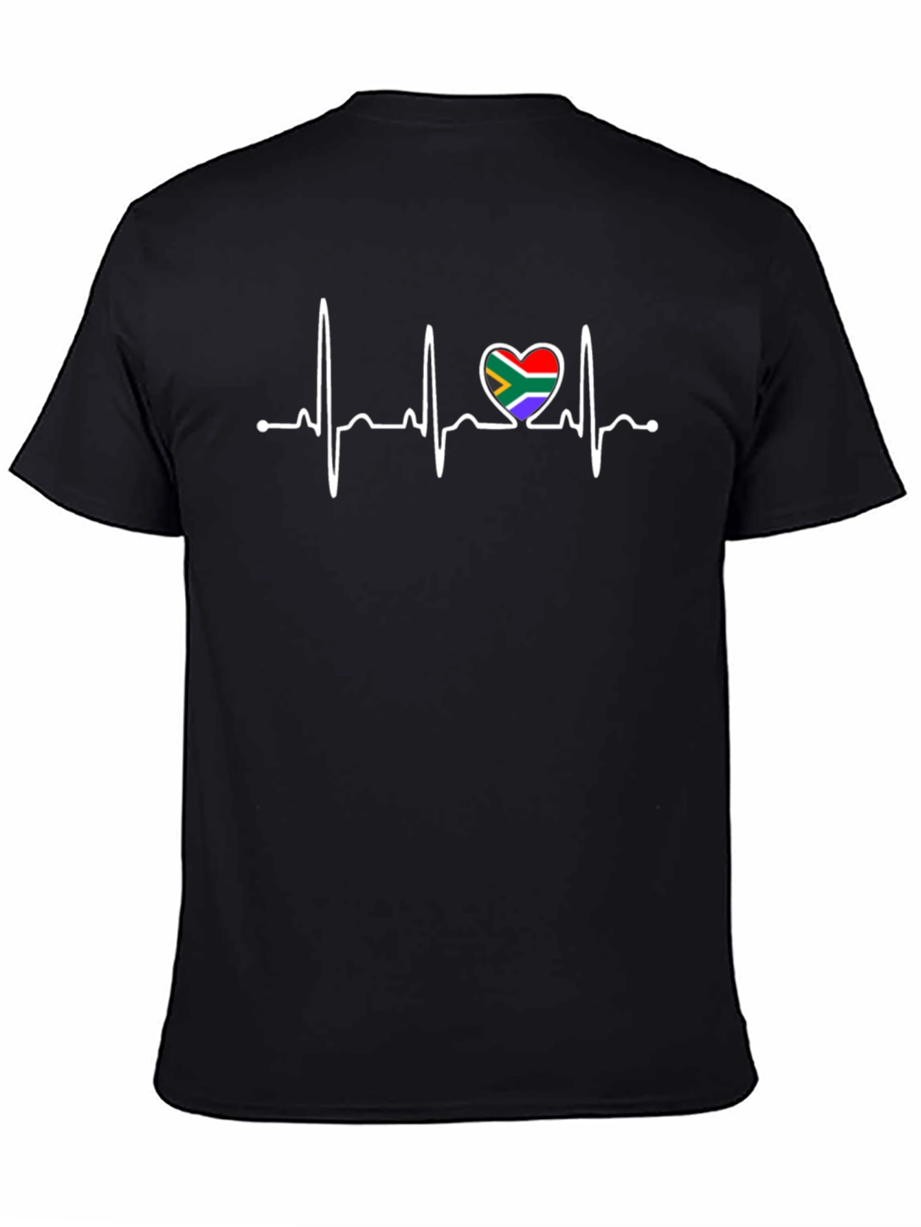 South Africa Heartbeat T-Shirt - Black
