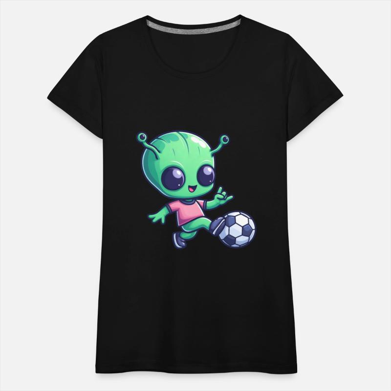 Soccer Playing Alien: Green Galaxy Meets Pitch