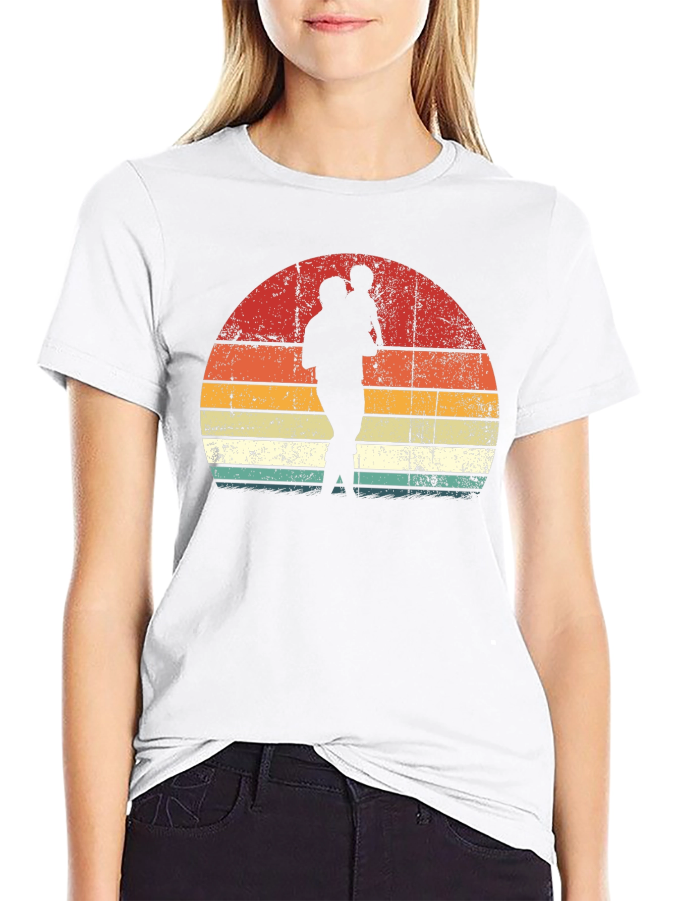 Retro Father & Child Sunset Graphic Tee