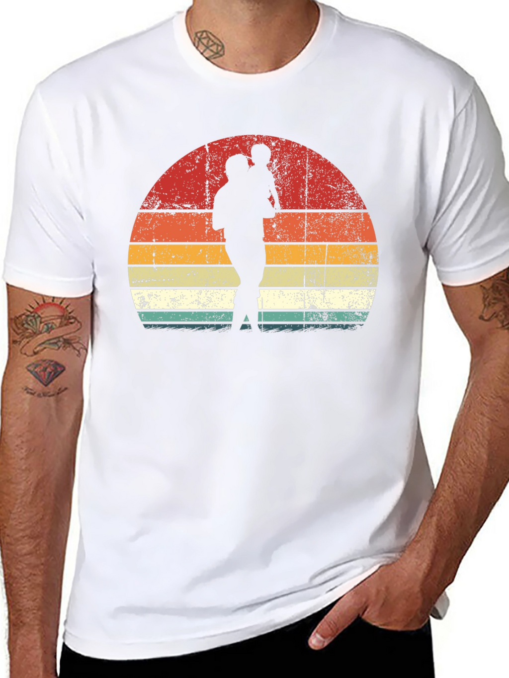 Retro Father & Child Sunset Graphic Tee