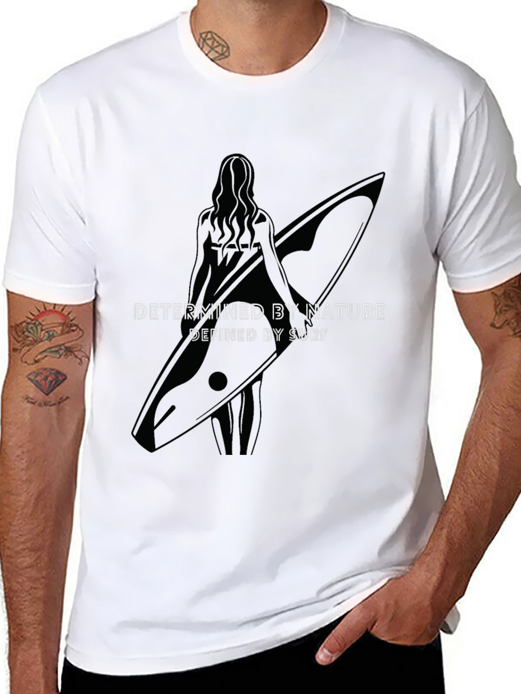 Surfboard Graphic Tee: Determined by Nature