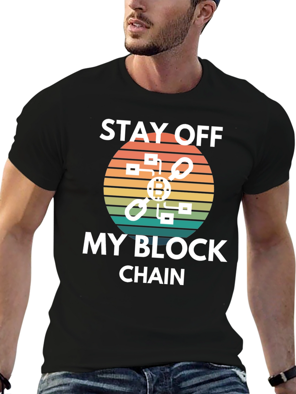 Stay Off My Blockchain T-Shirt - Crypto Tee