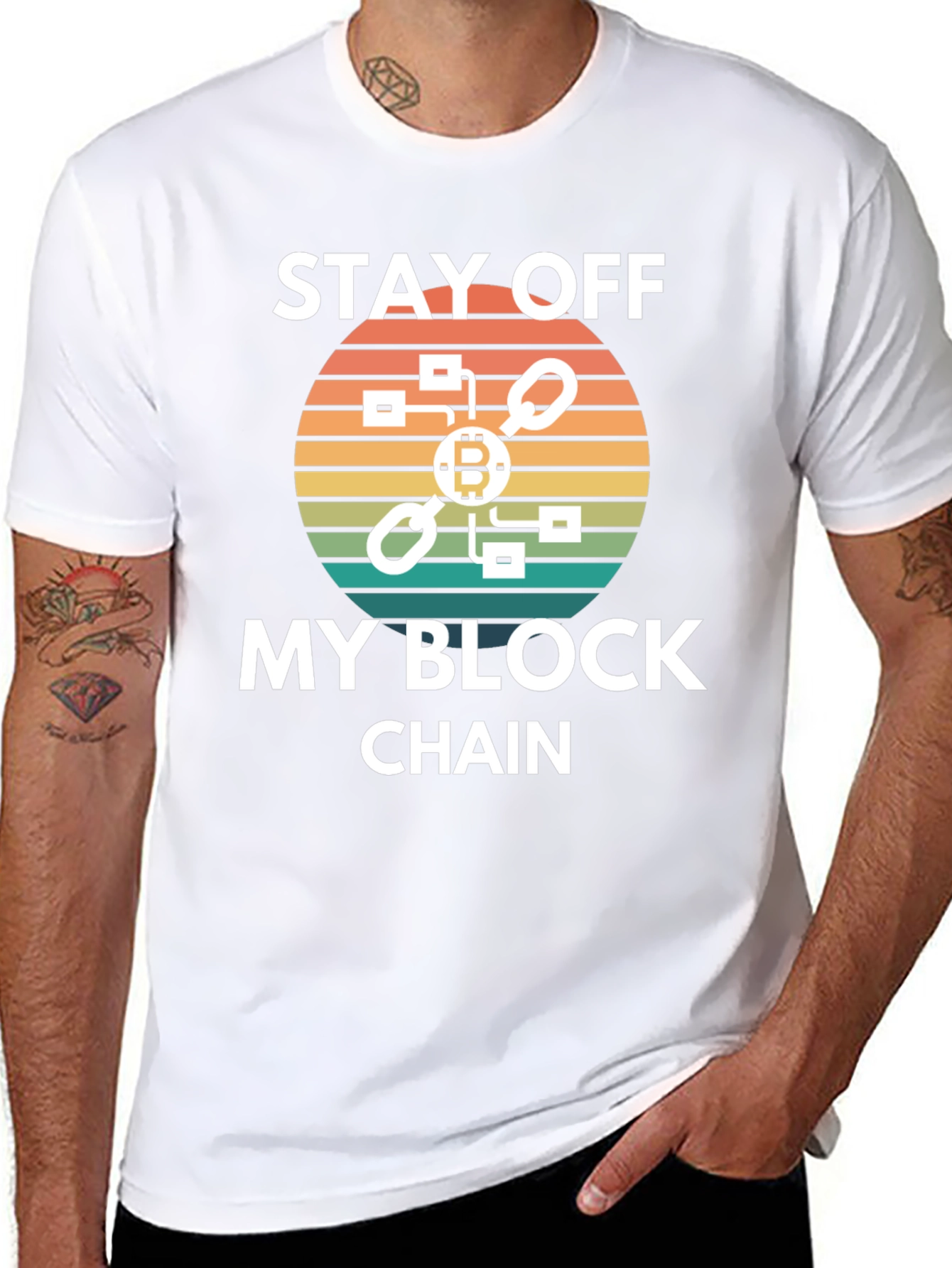 Stay Off My Blockchain T-Shirt - Crypto Tee